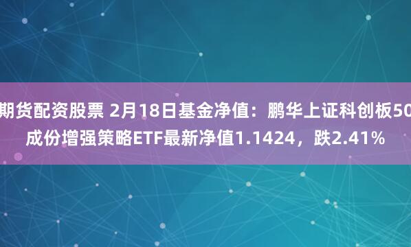 期货配资股票 2月18日基金净值：鹏华上证科创板50成份增强策略ETF最新净值1.1424，跌2.41%